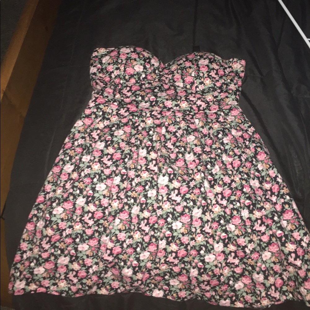 Black with pink flower dress
